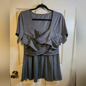 Gray Women's Wrap Top, 1x